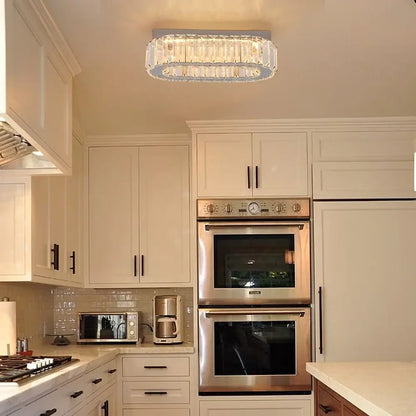 Modern Oval Crystal LED Pendant Chandelier