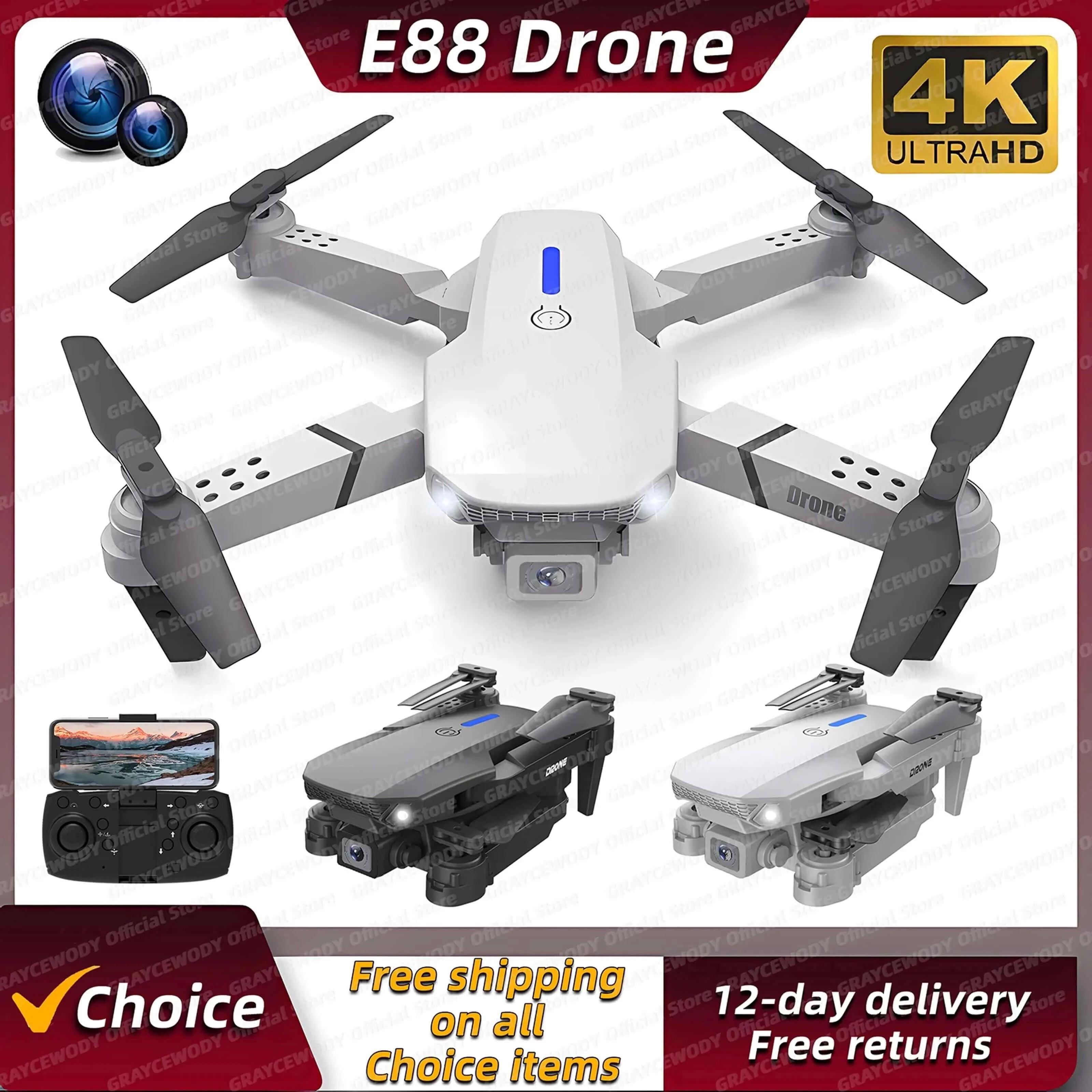 New E88Pro RC Drone 4K Professinal With 1080P Wide Angle Dual HD
