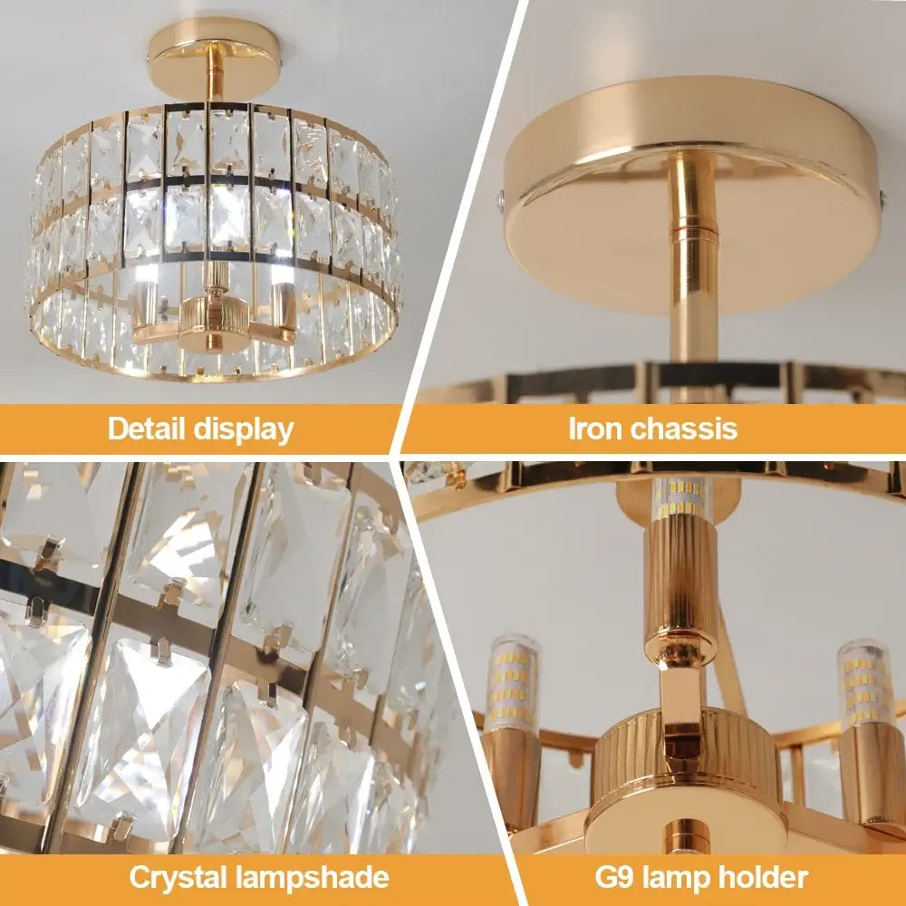 VETRULUS Crystal Pendant Light, Black or Gold