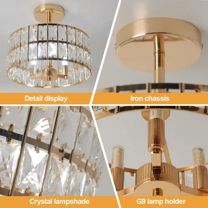 VETRULUS Crystal Pendant Light, Black or Gold