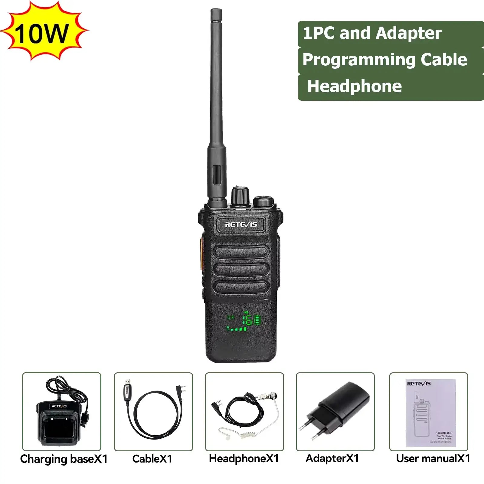 Retevis RT86 Walkie Talkie | UHF Long Range Radio