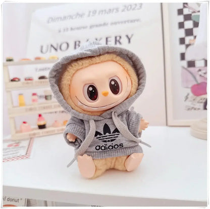 Labubu Doll Clothes Hoodie &amp; Pants Set | 15/17cm Dolls