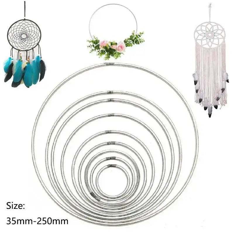 2-20pcs Big Dream Catcher Circle Rings Craft 35-250mm Metal Rings For Dream Catchers Hoops Hanging DIY Connectors Accessories