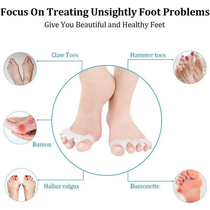 Gel Toe Spreaders Separator Silicone Bunion Correctors for Bent Claw Curved Toes Toe Straighteners for Women &amp;Men Foot Care Tool