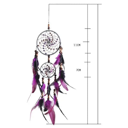 Dream Catcher Wall Decor Boho Feather Hanging Ornament Home Decoration Craft Gift for Bedroom Living Room Balcony Outdoor Car
