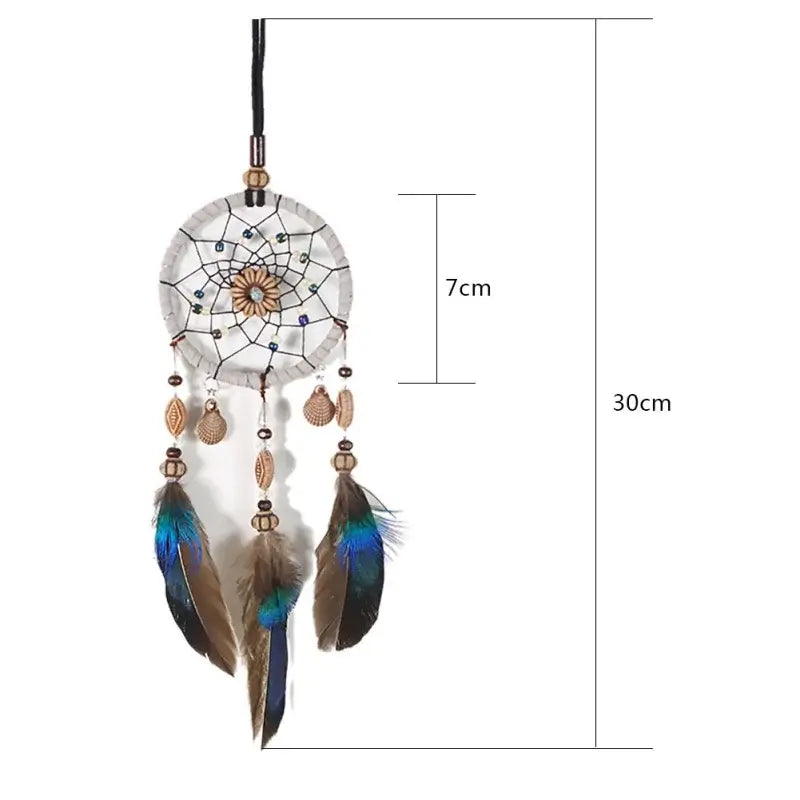 Dream Catcher Wall Decor Boho Feather Hanging Ornament Home Decoration Craft Gift for Bedroom Living Room Balcony Outdoor Car