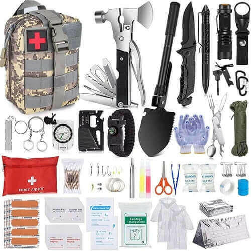 Survival Kit,105Pcs Survival Gear First Aid Kit with Molle System.