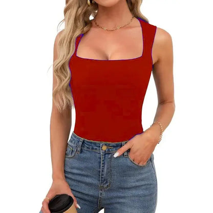 Slim Fit Square Collar Sleeveless Vest for Women Stylish Trendy Base Layer Top Fashionable Casual Wear Versatile Comfortable