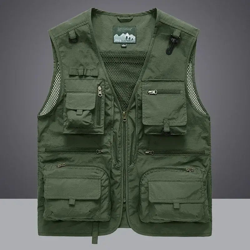 14 Pockets Summer New Men US Tactical Hiking Fishing Vest Mens