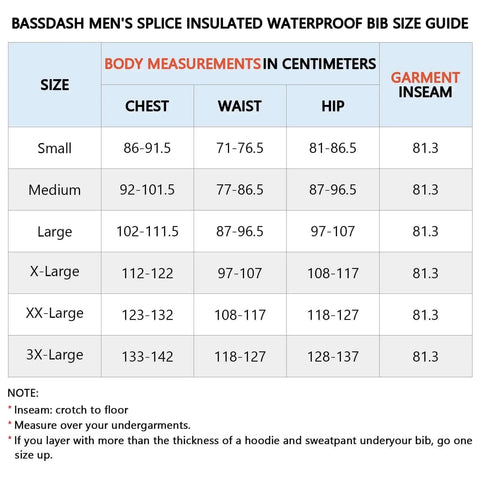 Bassdash Splice Men’s Insulated Waterproof Fishing Hunting Bibs.