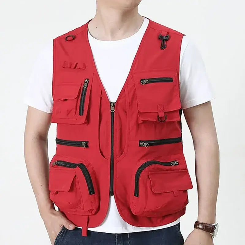 14 Pockets Summer New Men US Tactical Hiking Fishing Vest Mens