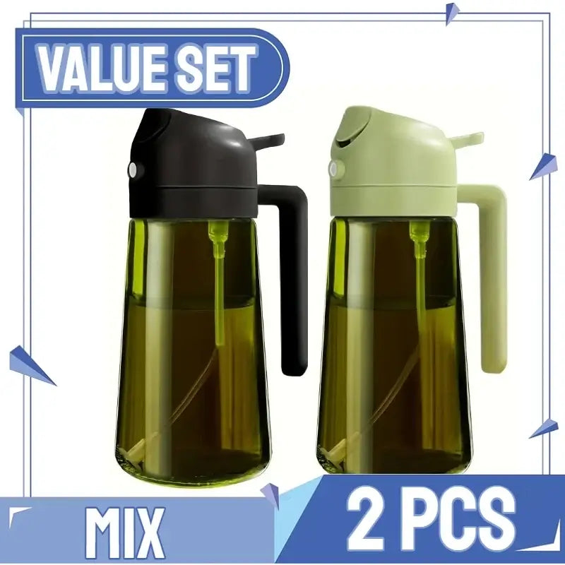 Olive Oil Spray Bottle for Oil Bottle Pouring for Cooking Oil Spices Camping Dispenser with Automatic Lid Spice Shaker