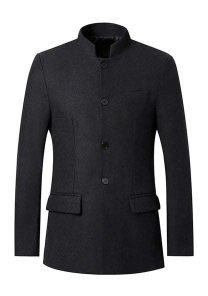 Mens Casual Suit Blazer Jackets Stand Collar Lightweight Business Dress Sport Coats