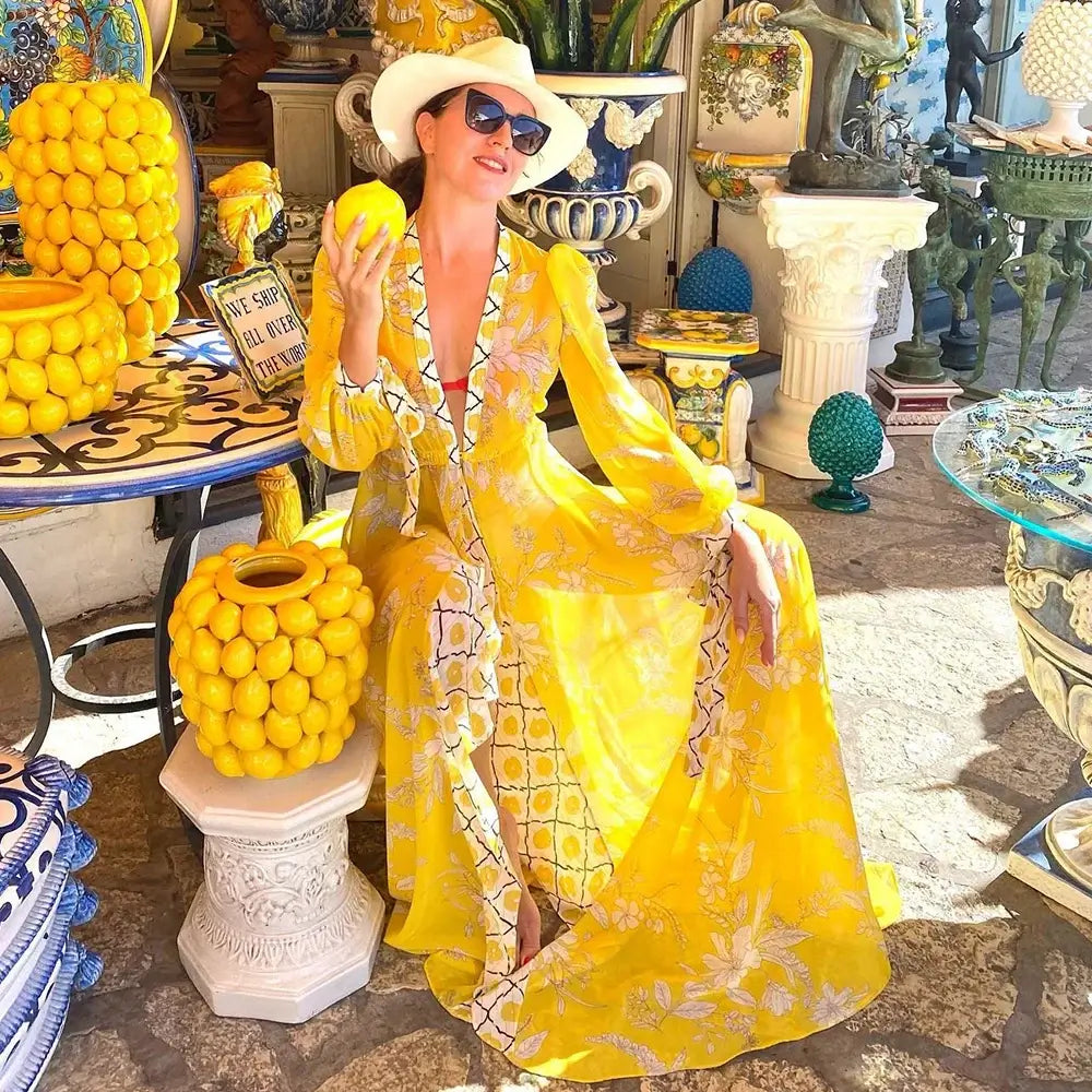 Blue Eyes Bikini Beach Cover Up Tunics For Beach Long Kaftan Bikini Cover Up Robe de Plage Sarong Beach Swimsuit Cover-ups