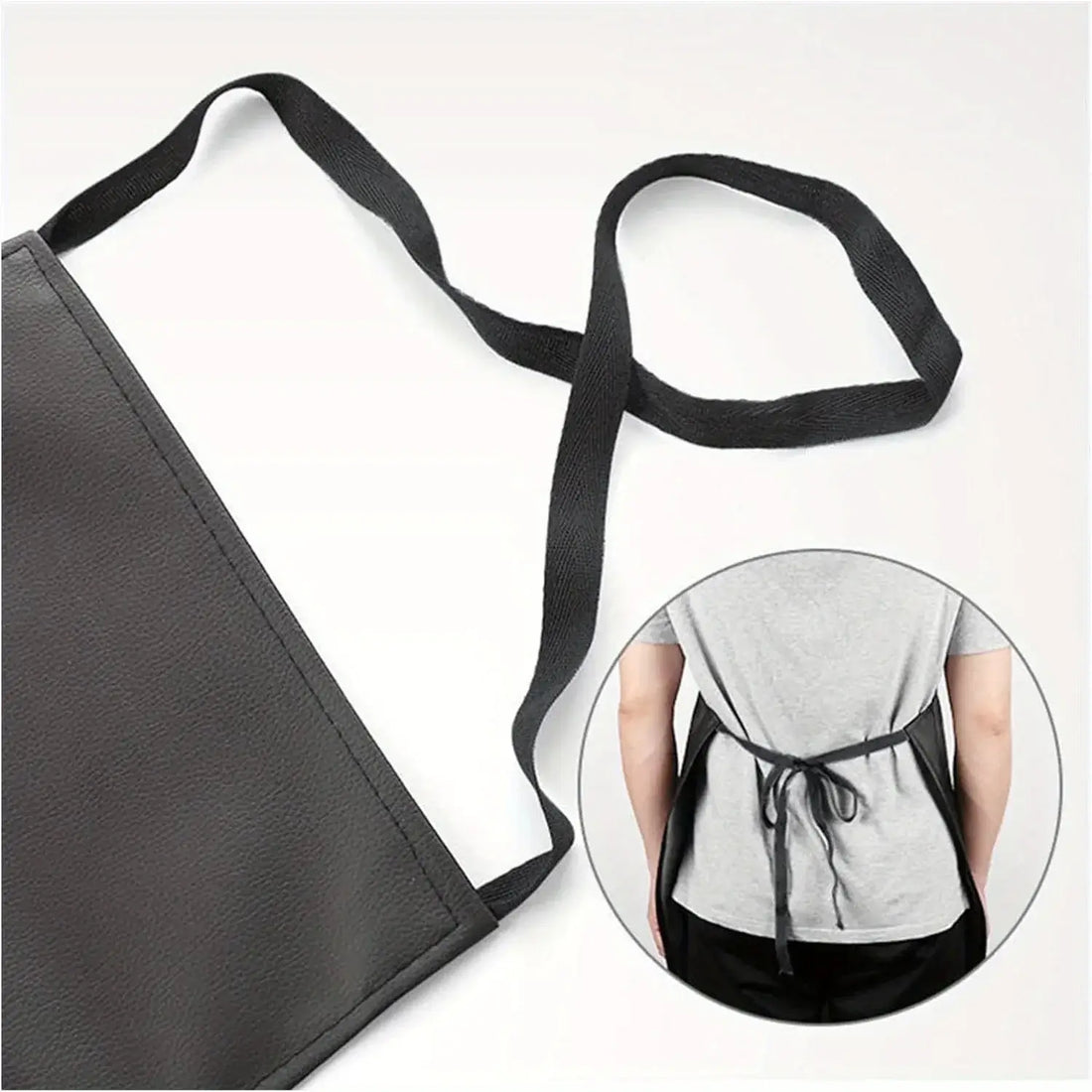 PU Leather Heavy Duty Waterproof Apron for Dishwashing 40 Inch Work Apron PU Leather Dishwasher Apron for Men Cleaning Apron Lig