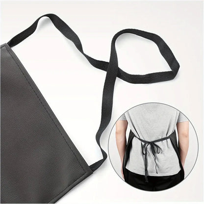 PU Leather Heavy Duty Waterproof Apron for Dishwashing 40 Inch Work Apron PU Leather Dishwasher Apron for Men Cleaning Apron Lig