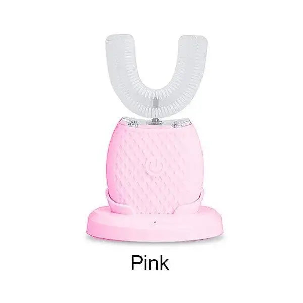 U Shape Sonic Electric Toothbrush 360 Degree Mouth Cleansing Automatic Silicone Toothbrush Cold Blue Light Teeth Whitening Brush