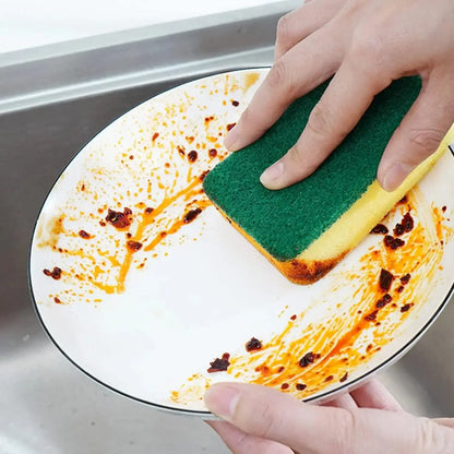 Double Sided Magic Sponge for Motorcycles, Pots, and Kitchens - Heavy-Duty Grease Cleaning Sponge