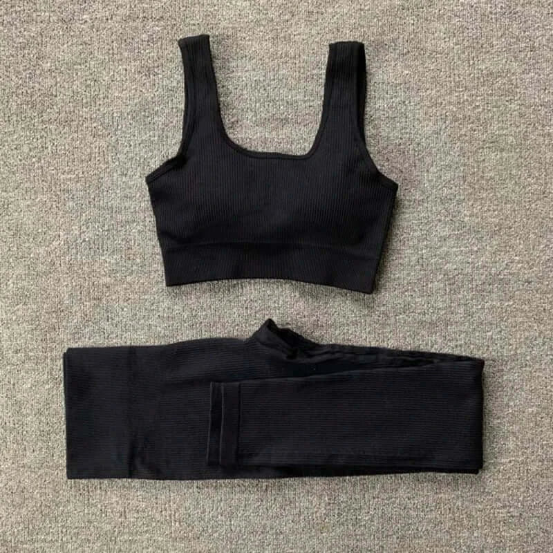 Women Seamless Yoga Set Gym Workout Clothes for Female Push Up Bra