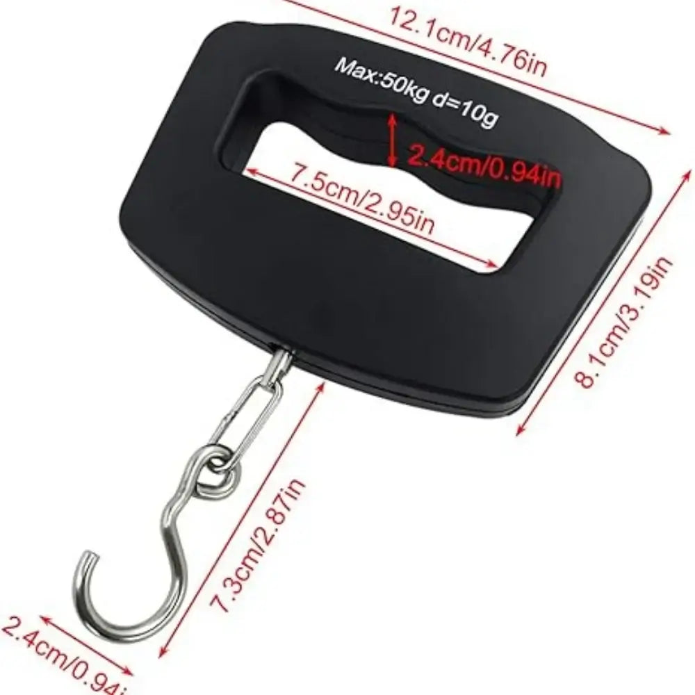 50Kg 10g Luggage Weight Scale, LCD Luggage Scale Travel Digital, Fish Scale, Home Electronic Portable Hanging Weight Hook Travel Luggage Scale
