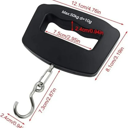 50Kg 10g Luggage Weight Scale, LCD Luggage Scale Travel Digital, Fish Scale, Home Electronic Portable Hanging Weight Hook Travel Luggage Scale
