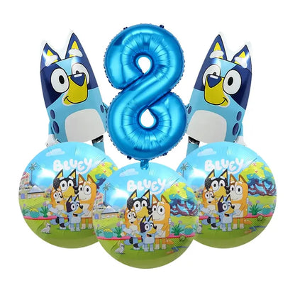 Cute Bluey Birthday Party Decoration Bluey Paper Napkin Plate Cup Tablecloth Balloons Kids Baby Shower Supplies