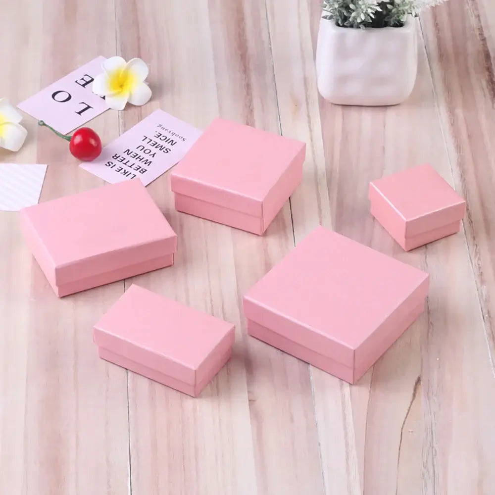 12pcs/ lot Simple Box Earnail Rings Earrings Bracelet Necklace Gray Black Paper Jewellry Display Case Jewelry Organizer 2030