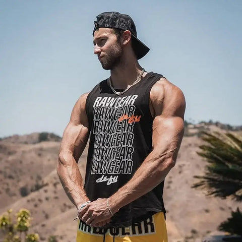 RAWGEAR TankTops Gym Workout Men's Clothing Bodybuilding Sport Fitness.