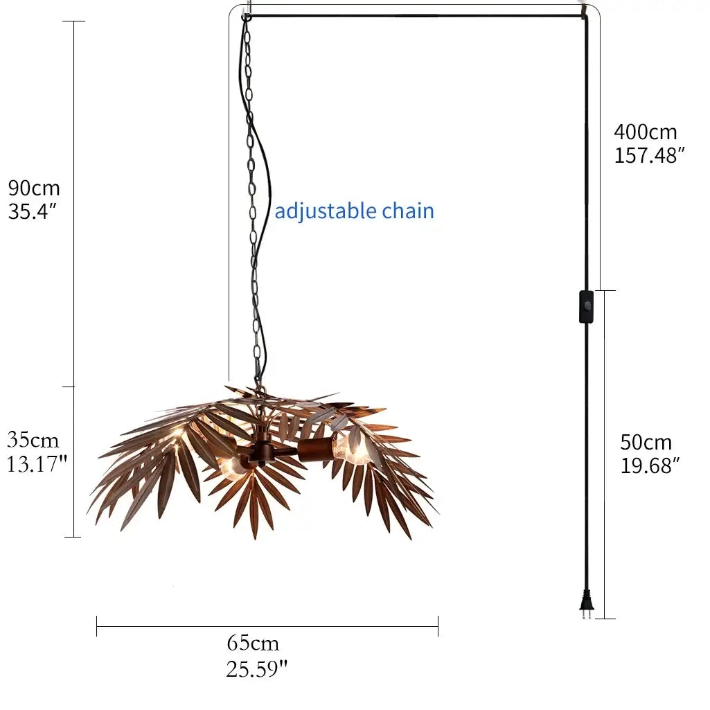 Boho Metal Palm Leaf Chandelier &amp; Ceiling Light