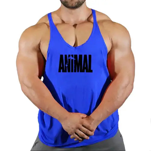 Summer Animal Gym Stringer Tank Top Men Cotton Clothing Bodybuilding.