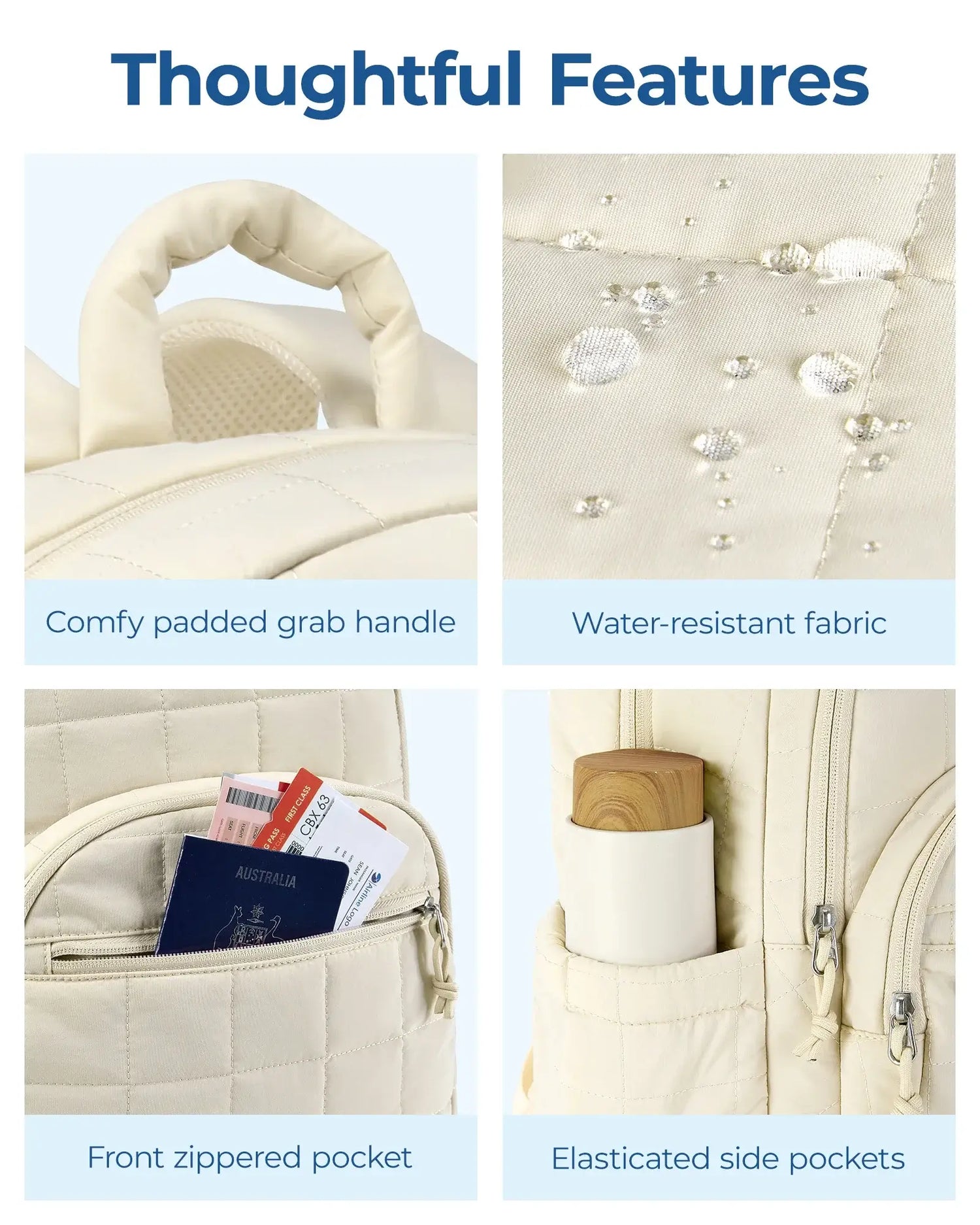 BAGSMART College Casual Backpack for Women - Water-Resistant