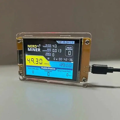 Brand New Nerdminer V3 2.8-Inch BTC Solo Lottery Nerd Miner Crypto Bitcoin Miner Solo Mining Machine