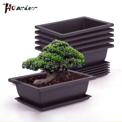 Training Pots With Tray Plastic Bonsai Plants Pot Square For Flower.