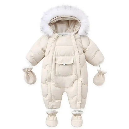 winter newborn down romper