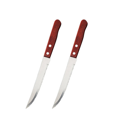 Stainless Steel Steak Knife Set with Wooden Handle