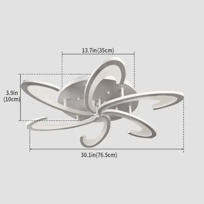 VETRULUS Flower LED Ceiling Light, 6-Leaf Design