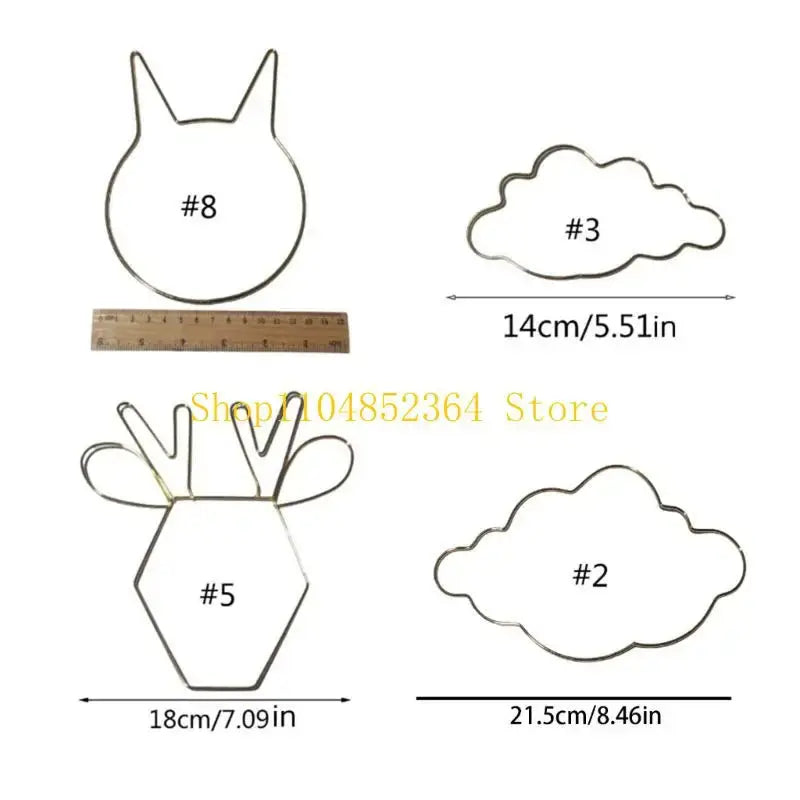 652F Dream Catcher Metal Hoops Irregular Cloud Animal DIY Macrame Iron Ring