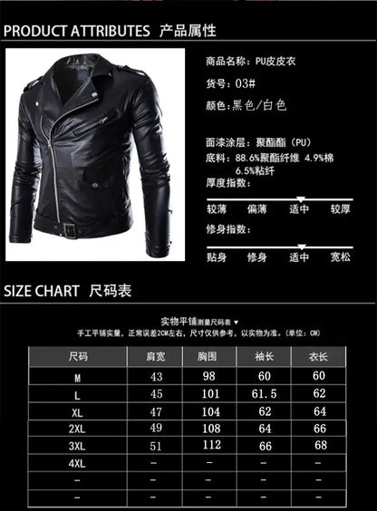 slim fit leather motorcycle jacket