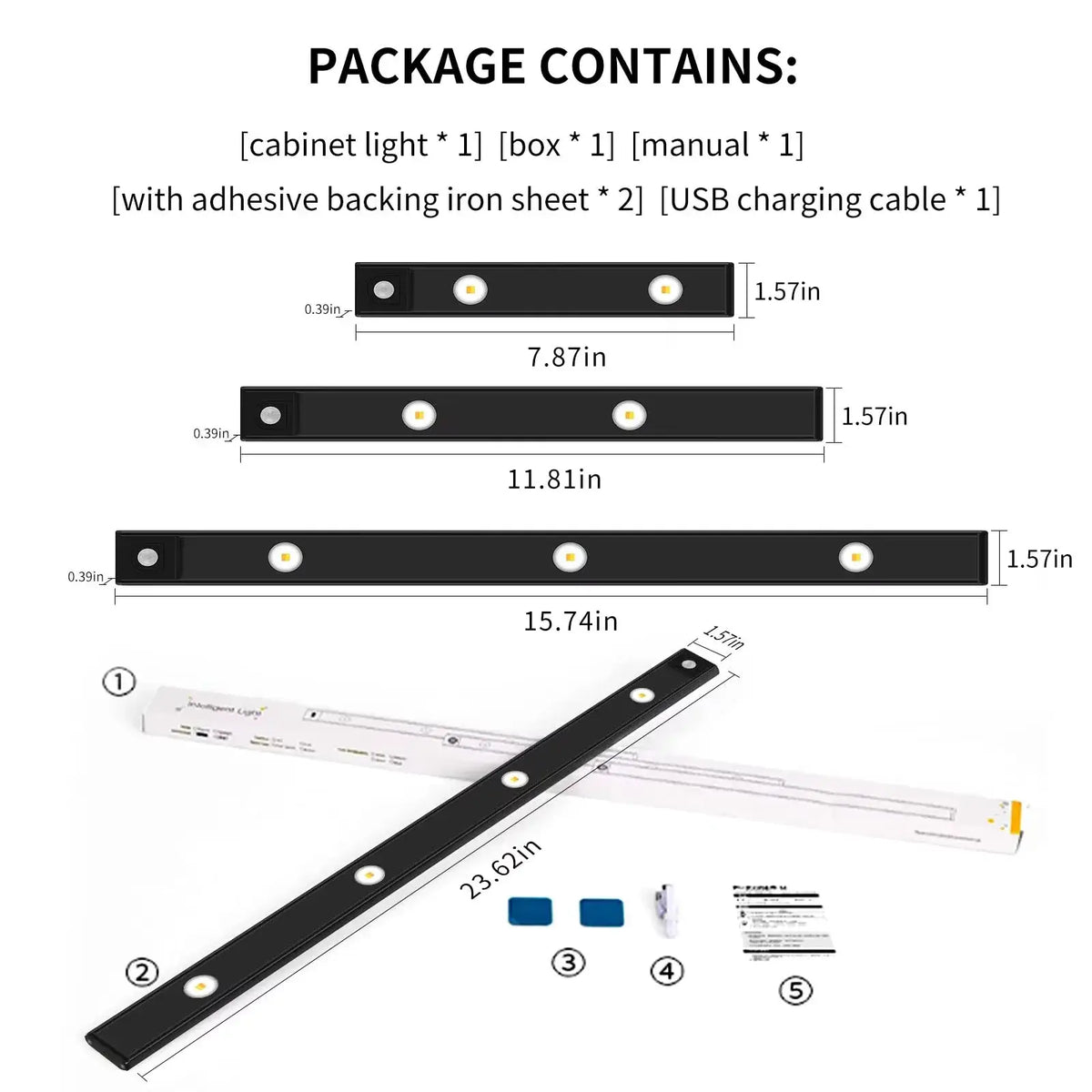 USB Rechargeable Motion Sensor LED Cabinet Light