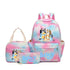 Bluey Family Anime Character Peripheral Colorful Backpack Three-Piece Set Puppy Pattern Children&