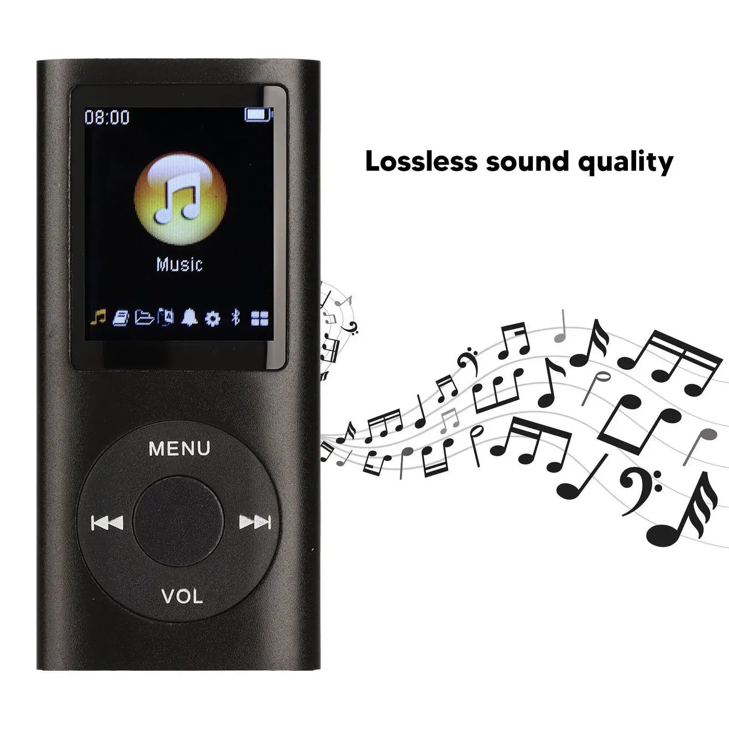 MP3 Player Stylish Multifunctional Lossless Sound Slim 1.8 Inch LCD Screen Portable MP3 Music Player