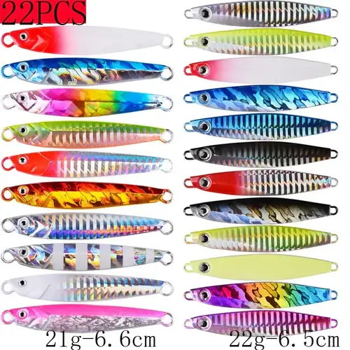 22PCS Metal Spoon Jigs Carp Fishing Lures Set 40g 30g 20g 17g 10g 7g