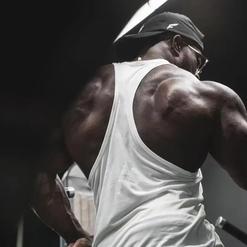 Gym Sleeveless Tank Men, Stringer Fitness Vest, Bodybuilding Singlet Moisture-Wicking Durable Summer Flexible Workout Sportswear