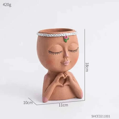 Plant Pot Decorative Flower Pots Nordic Style Face Head Pot Succulent.