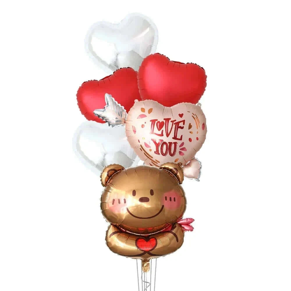 Happy Valentine’s Day Love Red Heart Bear Foil Balloons Wedding Anniversary Party Supplies Birthday Gift Home Outdoor Decoration