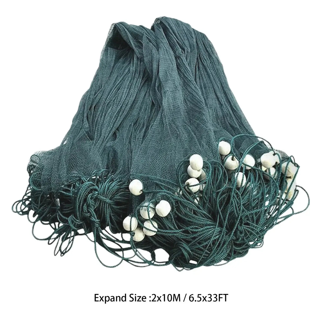 33 FT Handmade Fishing Cast Net Mesh Cast Nylon Net Fishing Equipment Hand Cast Netting with PVC Foam Float For Lake Sea River