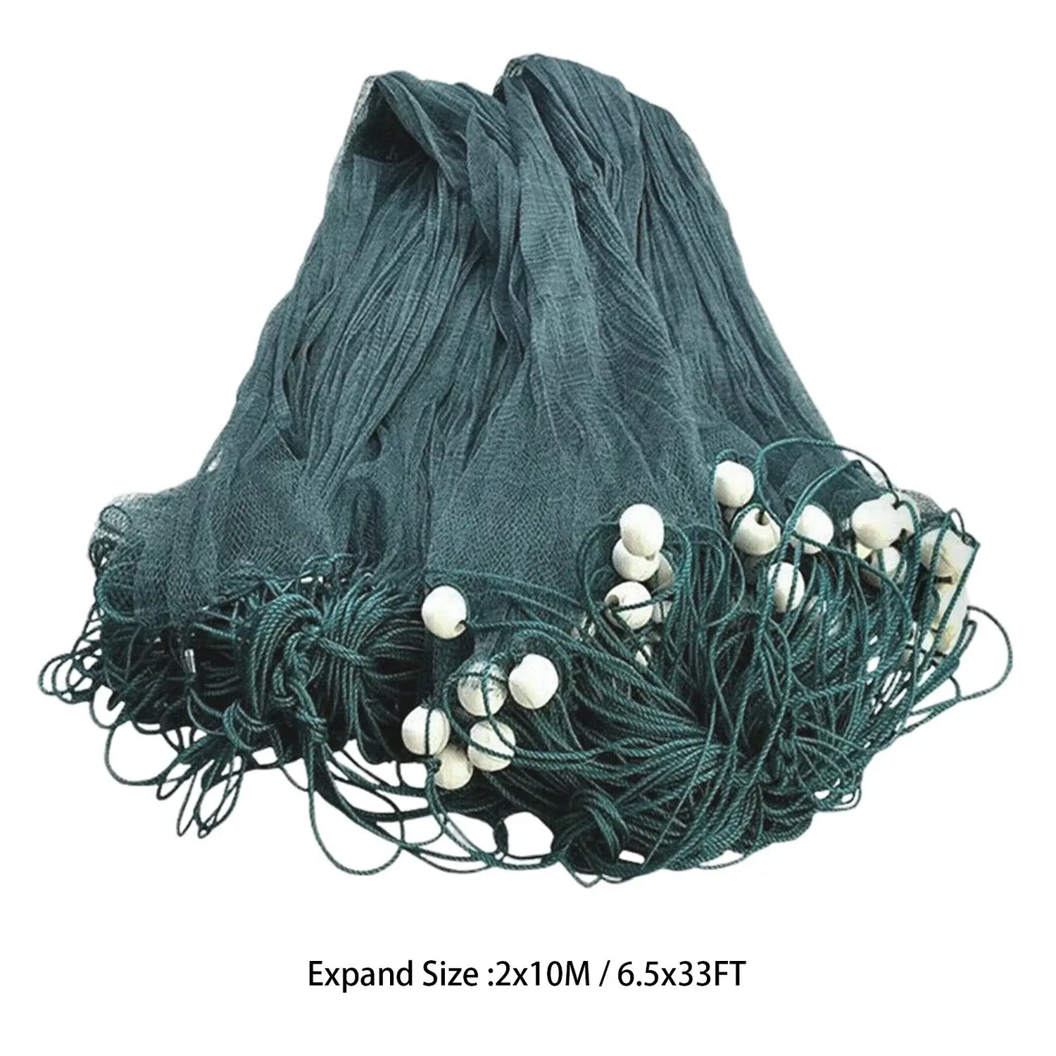 33 FT Handmade Fishing Cast Net Mesh Cast Nylon Net Fishing Equipment Hand Cast Netting with PVC Foam Float For Lake Sea River