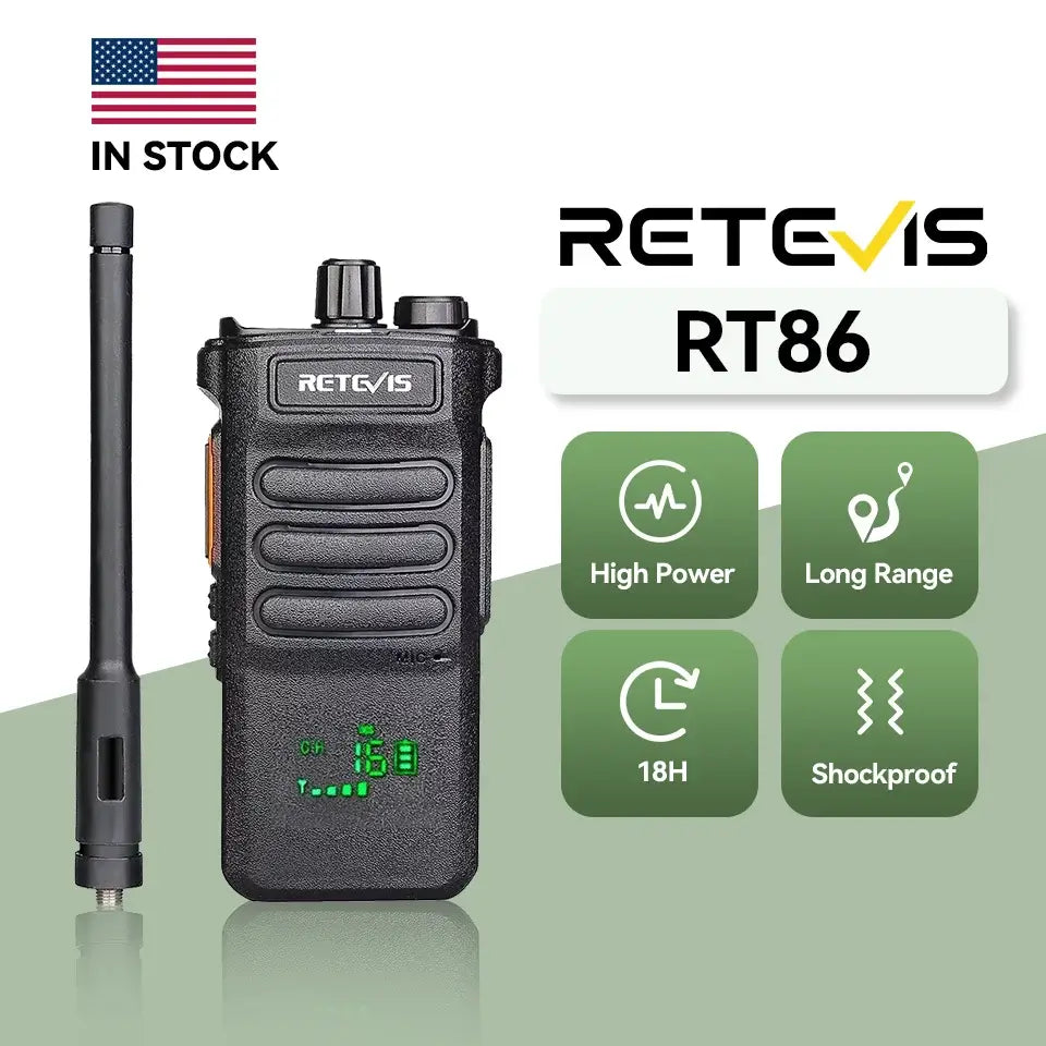 Retevis RT86 Walkie Talkie | UHF Long Range Radio