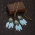 2pcs Feather Necklace Earring Set Women&
