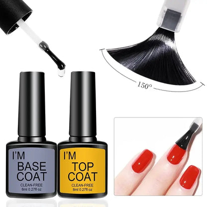 LNWPYH Gel Base &amp; Top Coat Set, 4 × 8 ml
